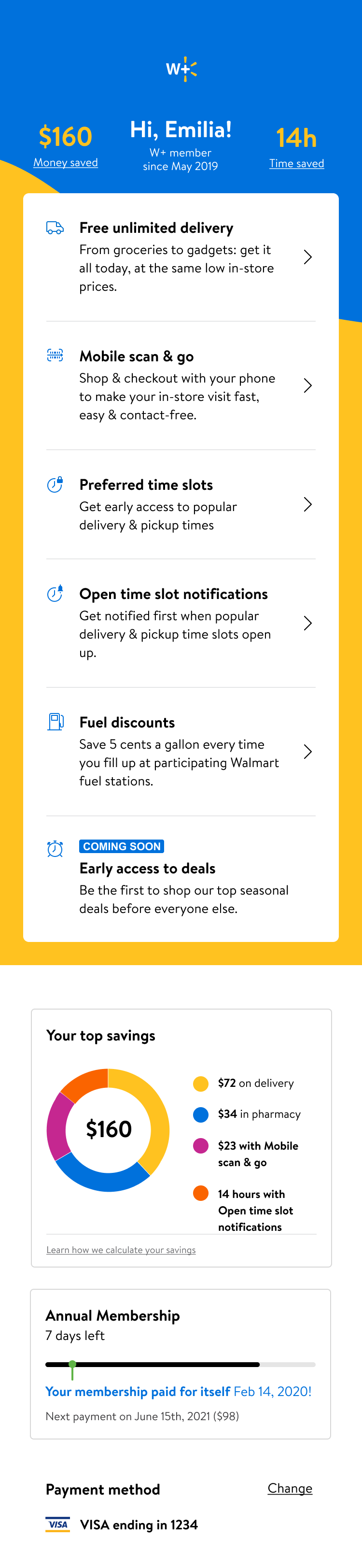 Money and time saved with top savings, screen 2 of 4