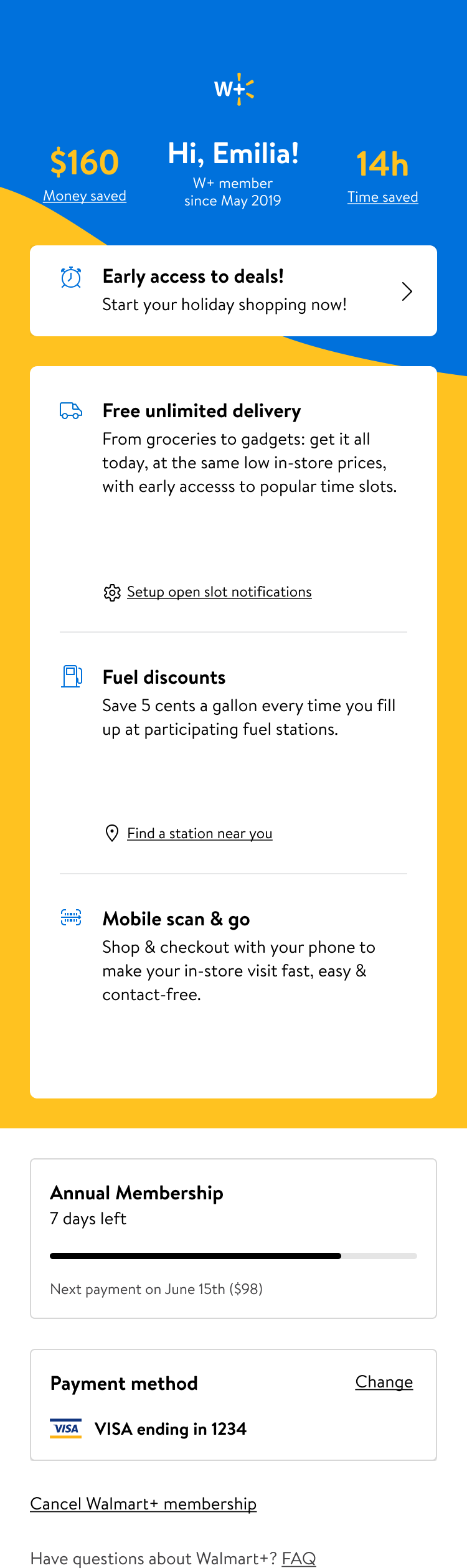 Seasonal deals pinned on top, screen 4 of 4