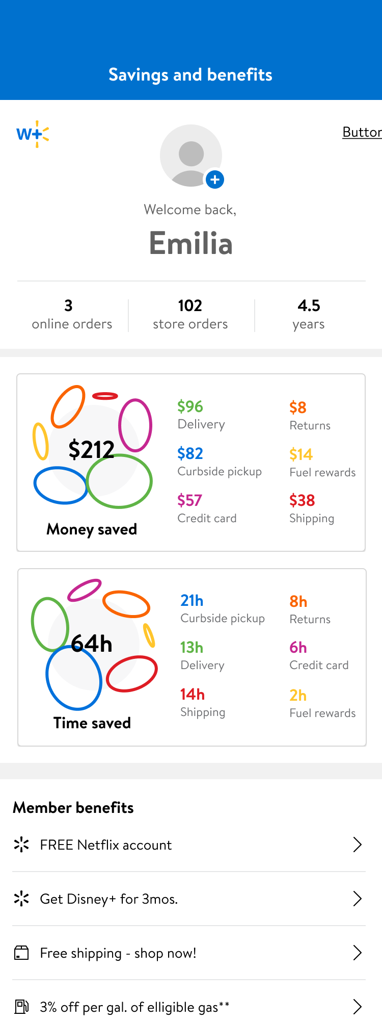 Savings and benefits rings, screen 3 of 12
