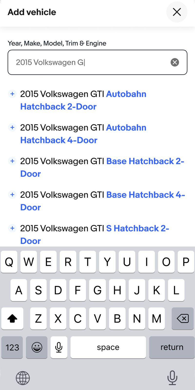 2015 Volkswagen GTI trims.