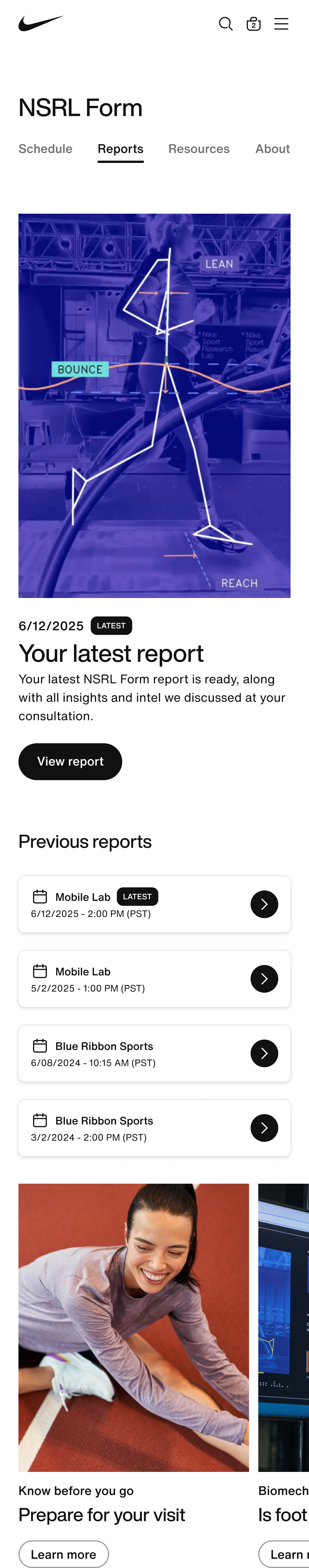 Your reports, screen 6 of 8