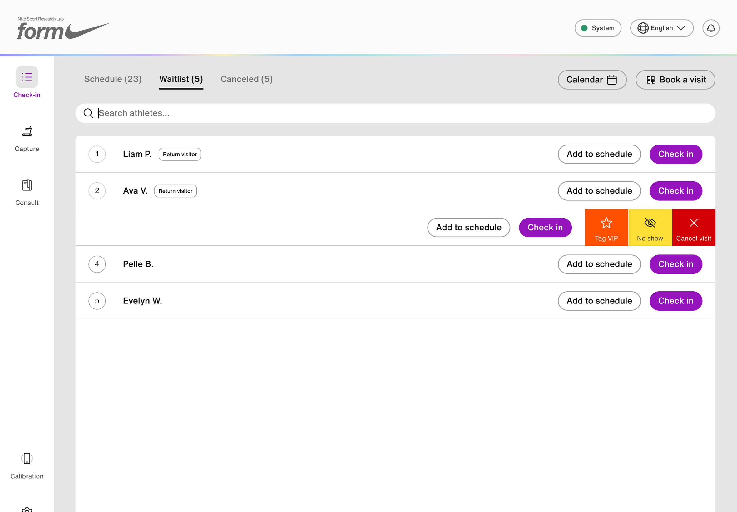 Check in - Waitlist, screen 12 of 32