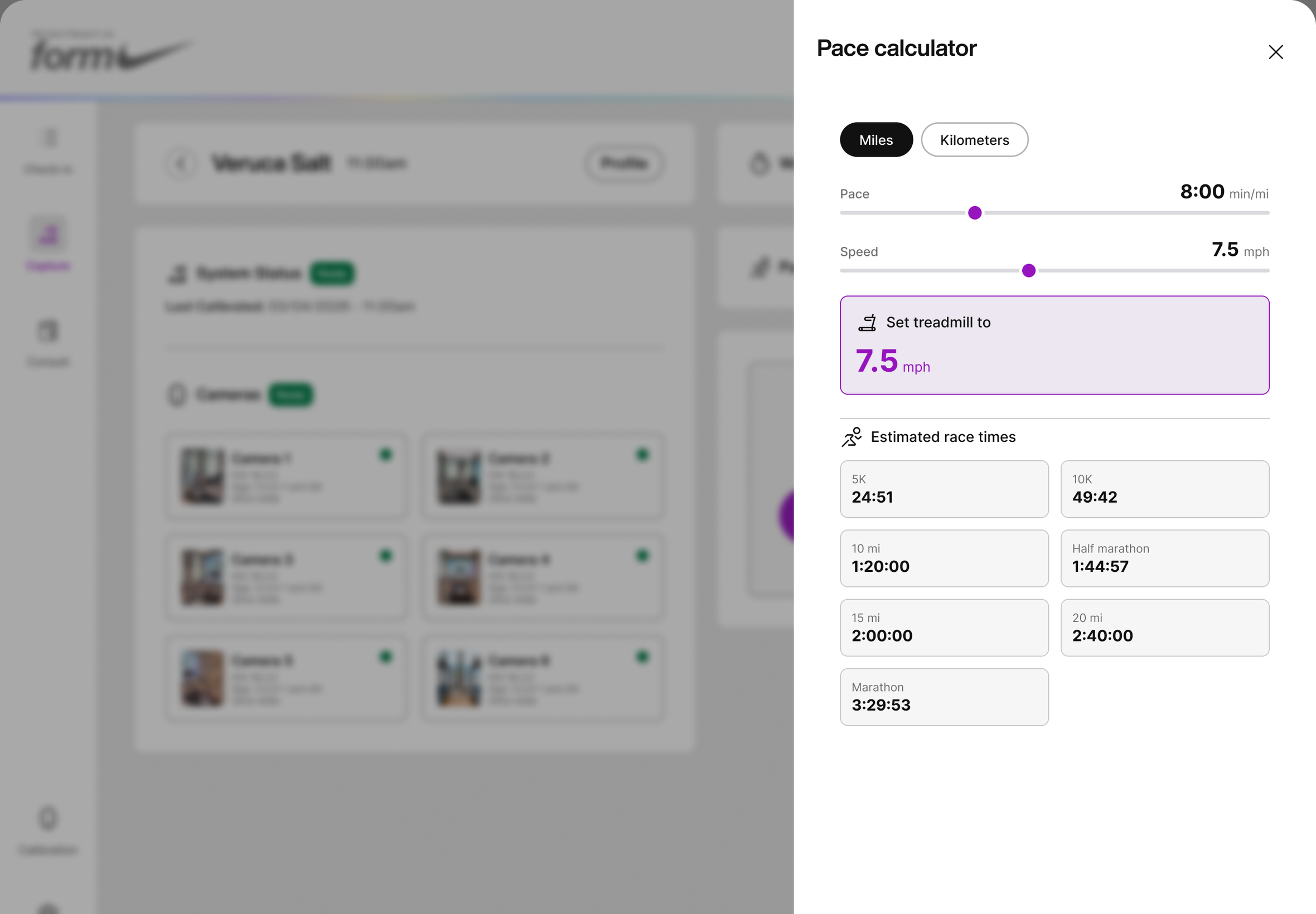 Capture - Pace calculator, screen 21 of 32