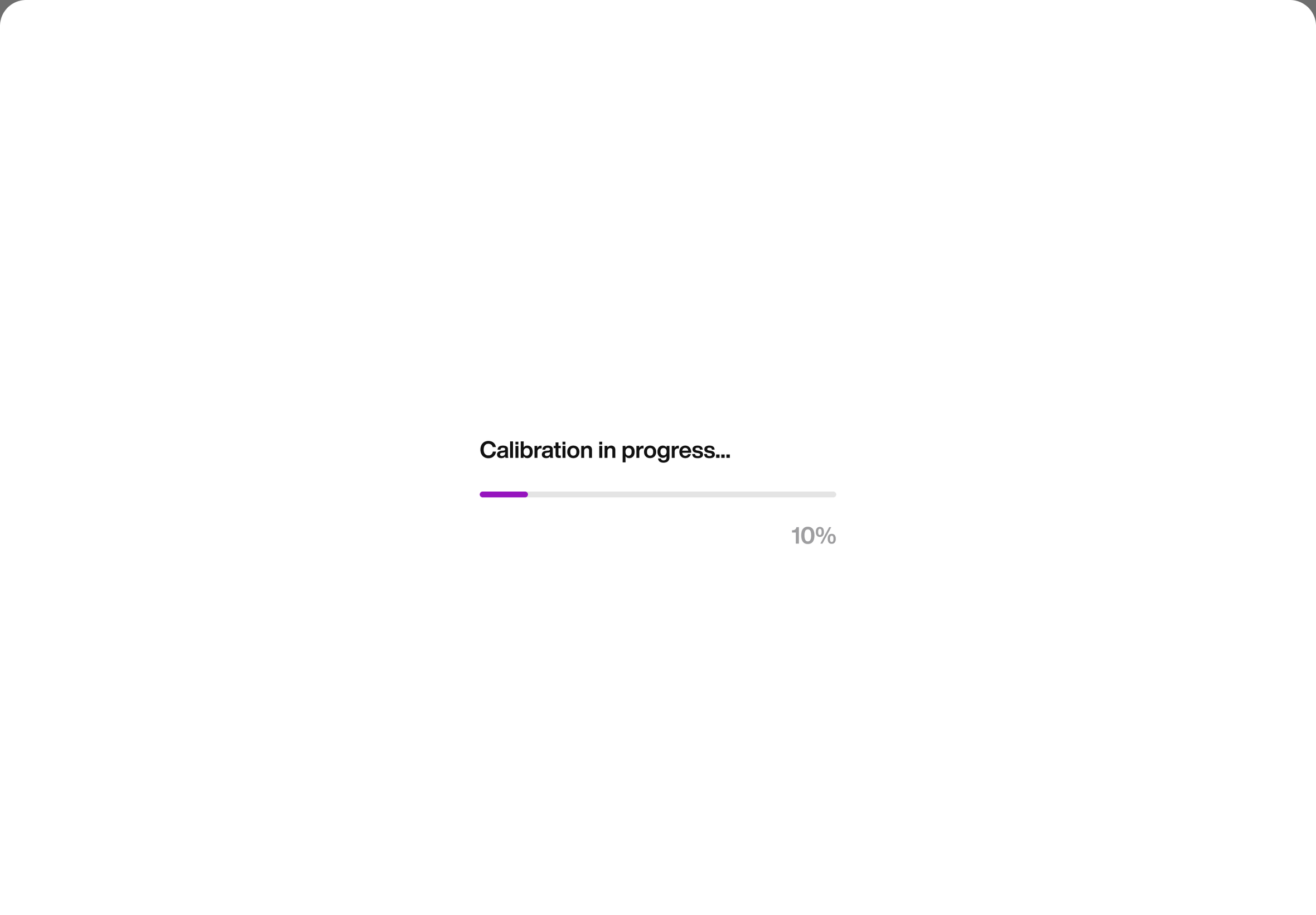 Calibrate - In progress, screen 38 of 44