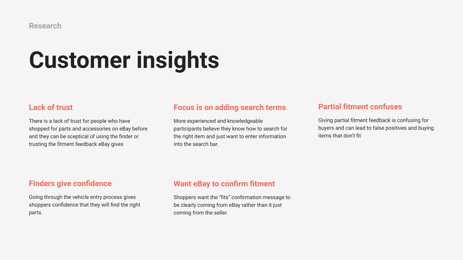 Customer insights from research.
