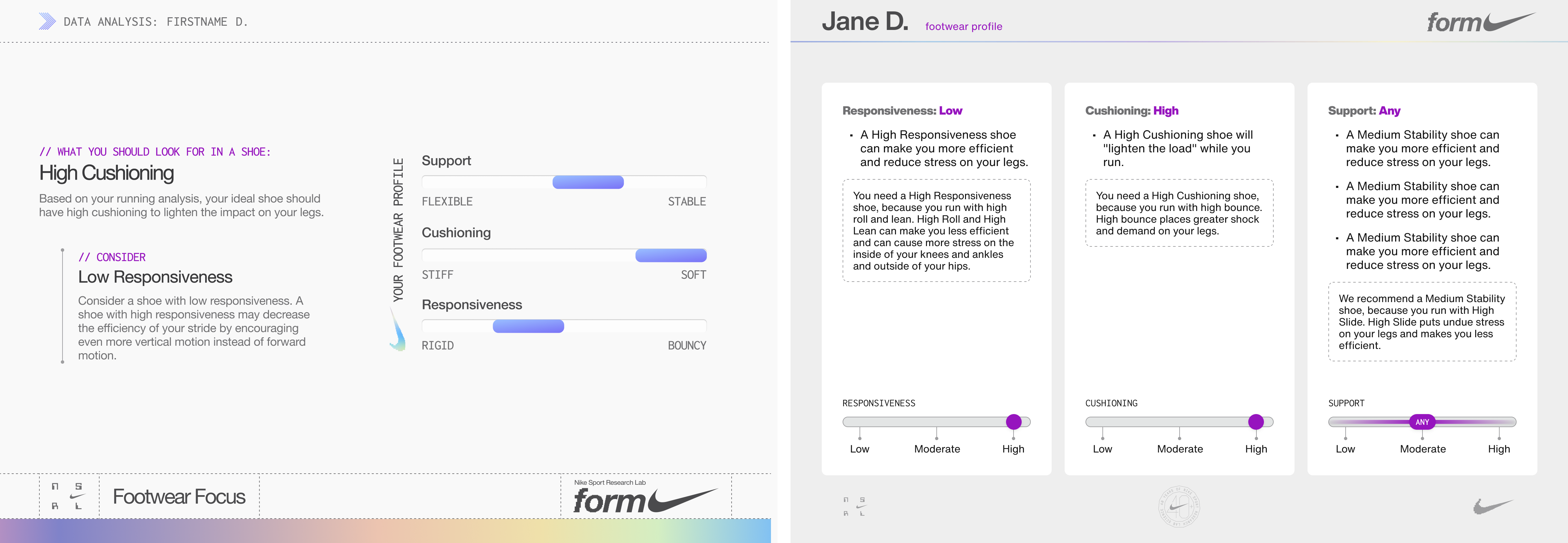 Before / After: the earlier Form consult on the left, and the revised report on the right.